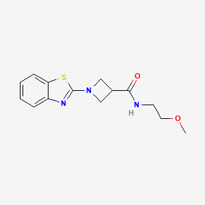 molecular formula C14H17N3O2S B2807663 1-(benzo[d]thiazol-2-yl)-N-(2-methoxyethyl)azetidine-3-carboxamide CAS No. 1334372-76-7