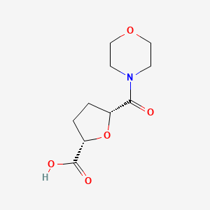molecular formula C10H15NO5 B2807672 (2S,5R)-5-(morpholine-4-carbonyl)oxolane-2-carboxylic acid CAS No. 1808794-76-4