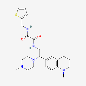 molecular formula C24H33N5O2S B2807674 N1-(2-(1-甲基-1,2,3,4-四氢喹啉-6-基)-2-(4-甲基哌嗪-1-基)乙基)-N2-(噻吩-2-基甲基)草酰胺 CAS No. 921901-63-5