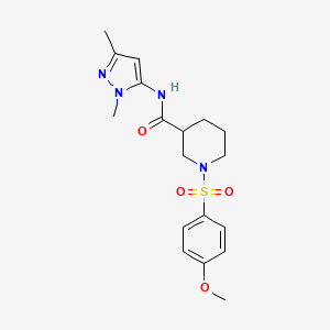 molecular formula C18H24N4O4S B2807676 N-(1,3-二甲基-1H-嘧啶-5-基)-1-((4-甲氧基苯基)磺酰)哌啶-3-甲酰胺 CAS No. 1170217-39-6