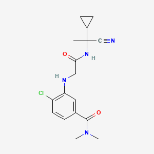 molecular formula C17H21ClN4O2 B2807678 4-chloro-3-({[(1-cyano-1-cyclopropylethyl)carbamoyl]methyl}amino)-N,N-dimethylbenzamide CAS No. 2094331-48-1