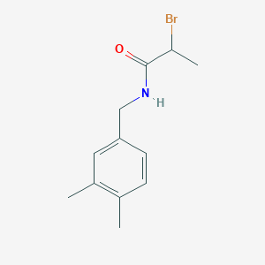 molecular formula C12H16BrNO B2807687 2-Bromo-N-(3,4-dimethylbenzyl)propanamide CAS No. 91802-04-9