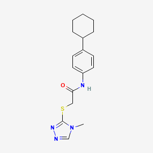molecular formula C17H22N4OS B2807691 N-(4-cyclohexylphenyl)-2-[(4-methyl-4H-1,2,4-triazol-3-yl)sulfanyl]acetamide CAS No. 212074-85-6