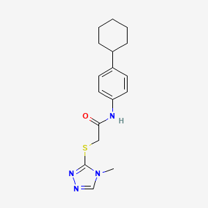 molecular formula C17H22N4OS B2807691 N-(4-环己基苯基)-2-[(4-甲基-4H-1,2,4-三唑-3-基)硫代基]乙酰胺 CAS No. 212074-85-6