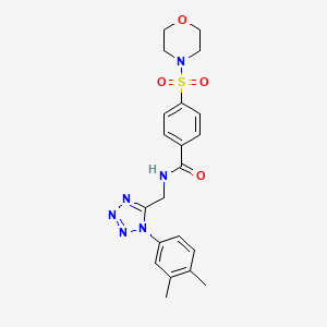 molecular formula C21H24N6O4S B2807692 N-((1-(3,4-dimethylphenyl)-1H-tetrazol-5-yl)methyl)-4-(morpholinosulfonyl)benzamide CAS No. 897622-65-0