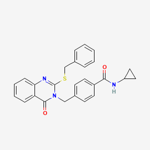 4-((2-(benzylthio)-4-oxoquinazolin-3(4H)-yl)methyl)-N-cyclopropylbenzamide