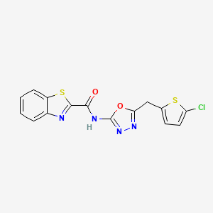 N-(5-((5-chlorothiophen-2-yl)methyl)-1,3,4-oxadiazol-2-yl)benzo[d]thiazole-2-carboxamide