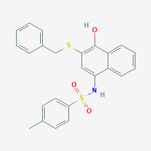 molecular formula C24H21NO3S2 B280771 N-[3-(benzylsulfanyl)-4-hydroxy-1-naphthyl]-4-methylbenzenesulfonamide 