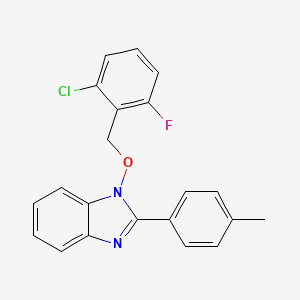 molecular formula C21H16ClFN2O B2807710 1-[(2-chloro-6-fluorobenzyl)oxy]-2-(4-methylphenyl)-1H-1,3-benzimidazole CAS No. 339009-68-6
