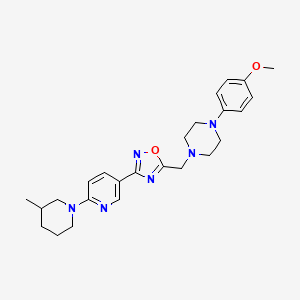 molecular formula C25H32N6O2 B2807712 1-(4-Methoxyphenyl)-4-({3-[6-(3-methylpiperidin-1-yl)pyridin-3-yl]-1,2,4-oxadiazol-5-yl}methyl)piperazine CAS No. 1251688-44-4