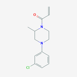molecular formula C14H17ClN2O B2807719 1-[4-(3-Chlorophenyl)-2-methylpiperazin-1-yl]prop-2-en-1-one CAS No. 2361702-77-2