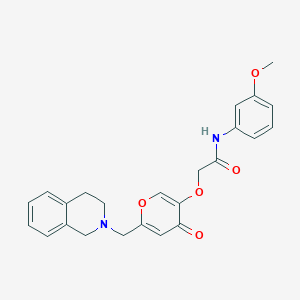molecular formula C24H24N2O5 B2807721 2-[6-(3,4-dihydro-1H-isoquinolin-2-ylmethyl)-4-oxopyran-3-yl]oxy-N-(3-methoxyphenyl)acetamide CAS No. 898440-87-4