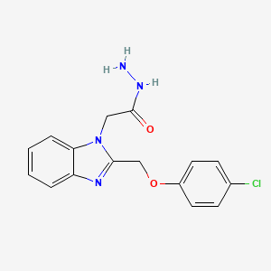 molecular formula C16H15ClN4O2 B2807722 2-[2-(4-chlorophenoxymethyl)-1H-1,3-benzodiazol-1-yl]acetohydrazide CAS No. 750599-05-4