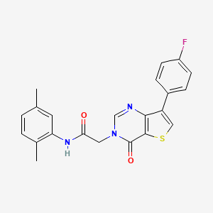 molecular formula C22H18FN3O2S B2807729 N-(2,5-dimethylphenyl)-2-[7-(4-fluorophenyl)-4-oxothieno[3,2-d]pyrimidin-3(4H)-yl]acetamide CAS No. 1207015-66-4