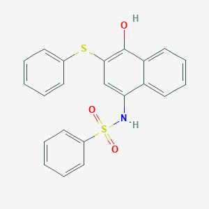 molecular formula C22H17NO3S2 B280773 N-[4-hydroxy-3-(phenylsulfanyl)-1-naphthyl]benzenesulfonamide 