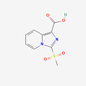 molecular formula C9H8N2O4S B2807733 3-甲磺酰基咪唑并[1,5-a]吡啶-1-甲酸 CAS No. 76259-07-9