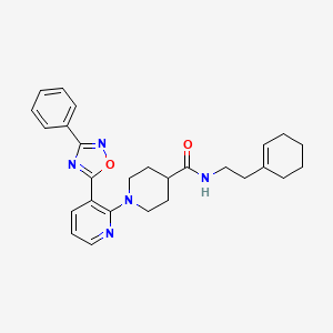 molecular formula C27H31N5O2 B2807737 N-(3,4-二甲基苯基)-N'-{4-[2-(5-甲基-1H-苯并咪唑-2-基)乙基]苯基}脲 CAS No. 1251624-23-3