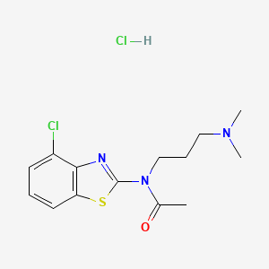 molecular formula C14H19Cl2N3OS B2807743 N-(4-chlorobenzo[d]thiazol-2-yl)-N-(3-(dimethylamino)propyl)acetamide hydrochloride CAS No. 1330285-13-6
