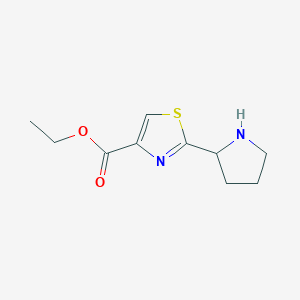 molecular formula C10H14N2O2S B2807745 Ethyl 2-(pyrrolidin-2-yl)-1,3-thiazole-4-carboxylate CAS No. 1190775-48-4