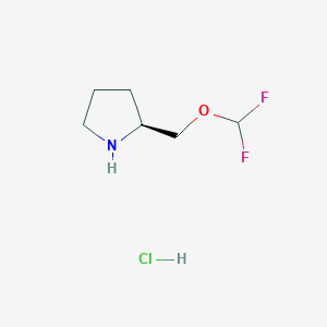 molecular formula C6H12ClF2NO B2807749 (S)-2-((Difluoromethoxy)methyl)pyrrolidine hcl CAS No. 2470280-38-5