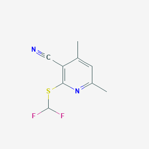 molecular formula C9H8F2N2S B2807750 2-((Difluoromethyl)thio)-4,6-dimethylnicotinonitrile CAS No. 301683-57-8