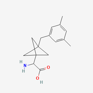 molecular formula C16H21NO2 B2807752 2-Amino-2-[3-[(3,5-dimethylphenyl)methyl]-1-bicyclo[1.1.1]pentanyl]acetic acid CAS No. 2287265-83-0