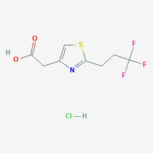molecular formula C8H9ClF3NO2S B2807754 2-[2-(3,3,3-Trifluoropropyl)-1,3-thiazol-4-yl]acetic acid hydrochloride CAS No. 2060060-40-2