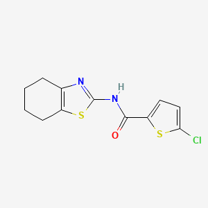 molecular formula C12H11ClN2OS2 B2807756 5-chloro-N-(4,5,6,7-tetrahydro-1,3-benzothiazol-2-yl)thiophene-2-carboxamide CAS No. 330677-96-8