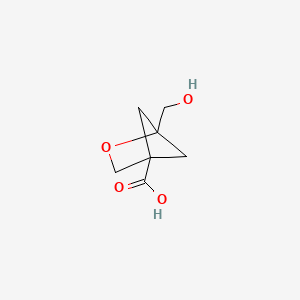 molecular formula C7H10O4 B2807759 1-(Hydroxymethyl)-2-oxabicyclo[2.1.1]hexane-4-carboxylic acid CAS No. 2416234-08-5