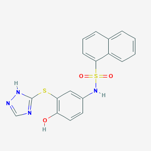 N-[4-hydroxy-3-(1H-1,2,4-triazol-3-ylsulfanyl)phenyl]-1-naphthalenesulfonamide