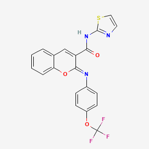 (2Z)-N-(1,3-thiazol-2-yl)-2-{[4-(trifluoromethoxy)phenyl]imino}-2H-chromene-3-carboxamide