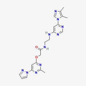 N-(2-((6-(4,5-dimethyl-1H-imidazol-1-yl)pyrimidin-4-yl)amino)ethyl)-2-((2-methyl-6-(1H-pyrazol-1-yl)pyrimidin-4-yl)oxy)acetamide