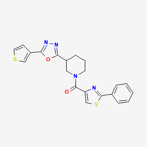 (2-Phenylthiazol-4-yl)(3-(5-(thiophen-3-yl)-1,3,4-oxadiazol-2-yl)piperidin-1-yl)methanone