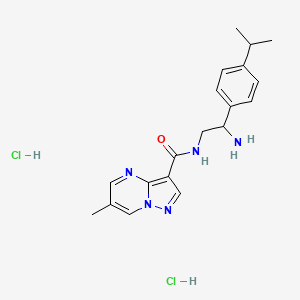N-[2-Amino-2-(4-propan-2-ylphenyl)ethyl]-6-methylpyrazolo[1,5-a]pyrimidine-3-carboxamide;dihydrochloride