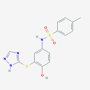 N-[4-hydroxy-3-(1H-1,2,4-triazol-5-ylsulfanyl)phenyl]-4-methylbenzenesulfonamide