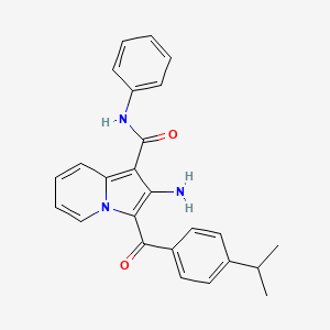 B2807807 2-amino-3-(4-isopropylbenzoyl)-N-phenylindolizine-1-carboxamide CAS No. 904273-95-6