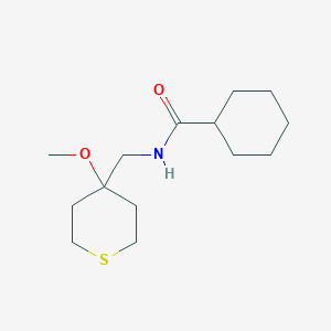 molecular formula C14H25NO2S B2807812 N-((4-甲氧基四氢-2H-硫杂环戊烷-4-基)甲基)环己烷甲酰胺 CAS No. 2034332-48-2