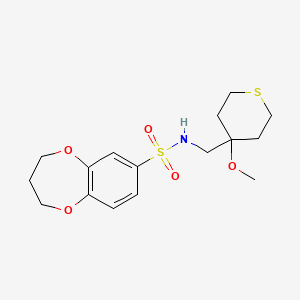 N-((4-methoxytetrahydro-2H-thiopyran-4-yl)methyl)-3,4-dihydro-2H-benzo[b][1,4]dioxepine-7-sulfonamide