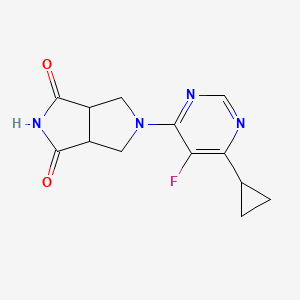 molecular formula C13H13FN4O2 B2807840 5-(6-Cyclopropyl-5-fluoropyrimidin-4-yl)-3a,4,6,6a-tetrahydropyrrolo[3,4-c]pyrrole-1,3-dione CAS No. 2415622-57-8