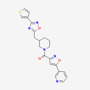 (5-(Pyridin-3-yl)isoxazol-3-yl)(3-((3-(thiophen-3-yl)-1,2,4-oxadiazol-5-yl)methyl)piperidin-1-yl)methanone