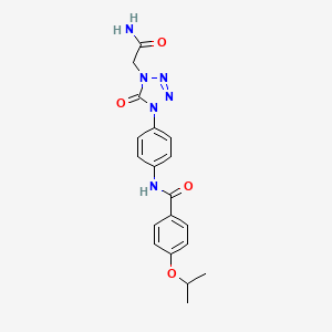 molecular formula C19H20N6O4 B2807849 N-(4-(4-(2-amino-2-oxoethyl)-5-oxo-4,5-dihydro-1H-tetrazol-1-yl)phenyl)-4-isopropoxybenzamide CAS No. 1396783-16-6