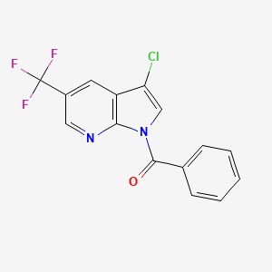 molecular formula C15H8ClF3N2O B2807852 1-benzoyl-3-chloro-5-(trifluoromethyl)-1H-pyrrolo[2,3-b]pyridine CAS No. 2061356-94-1