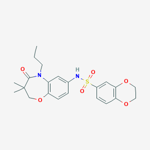 N-(3,3-dimethyl-4-oxo-5-propyl-2,3,4,5-tetrahydrobenzo[b][1,4]oxazepin-7-yl)-2,3-dihydrobenzo[b][1,4]dioxine-6-sulfonamide