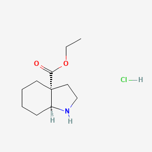 molecular formula C11H20ClNO2 B2807862 Ethyl (3aR,7aS)-1,2,3,4,5,6,7,7a-octahydroindole-3a-carboxylate;hydrochloride CAS No. 2253631-63-7