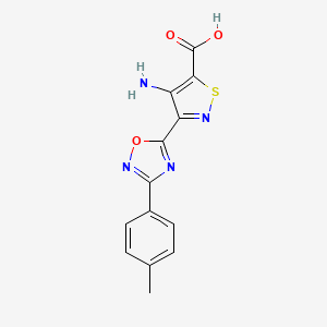 4-Amino-3-[3-(4-methylphenyl)-1,2,4-oxadiazol-5-yl]-1,2-thiazole-5-carboxylic acid