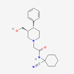 molecular formula C21H29N3O2 B2807864 N-(1-Cyanocyclohexyl)-2-[(3R,4R)-3-(hydroxymethyl)-4-phenylpiperidin-1-yl]acetamide CAS No. 2223306-35-0
