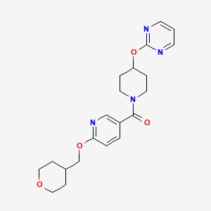 molecular formula C21H26N4O4 B2807870 (4-(pyrimidin-2-yloxy)piperidin-1-yl)(6-((tetrahydro-2H-pyran-4-yl)methoxy)pyridin-3-yl)methanone CAS No. 2034617-45-1