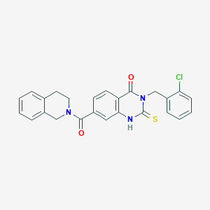 molecular formula C25H20ClN3O2S B2807879 3-(2-氯苄基)-7-(1,2,3,4-四氢异喹啉-2-甲酰)-2-硫代-2,3-二氢喹唑啉-4(1H)-酮 CAS No. 422273-36-7