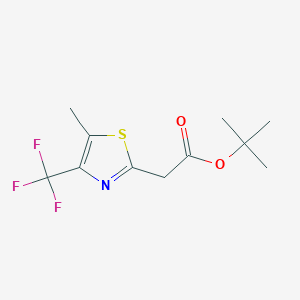 molecular formula C11H14F3NO2S B2807882 Tert-butyl 2-[5-methyl-4-(trifluoromethyl)-1,3-thiazol-2-yl]acetate CAS No. 1211538-44-1