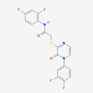 molecular formula C18H11F4N3O2S B2807884 N-(2,4-difluorophenyl)-2-[4-(3,4-difluorophenyl)-3-oxopyrazin-2-yl]sulfanylacetamide CAS No. 899759-81-0